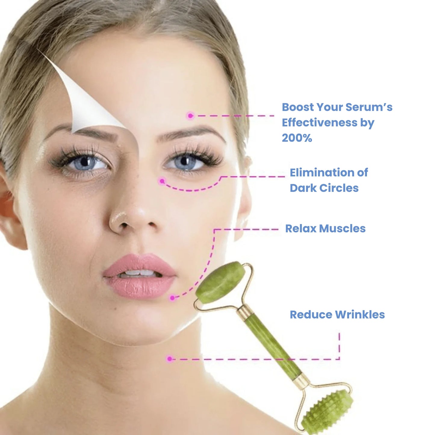 JadeLift Set by Bleare™ - Facial Roller + FREE Gua Sha Tool