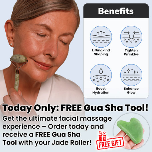 JadeLift Set by Bleare™ - Facial Roller + FREE Gua Sha Tool